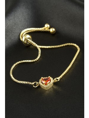 DS LLC Kalp Zirkon Taşlı Asansörlü Bileklik ( Ciddi Ilişki Bilekliği) DLLSRSBJ34