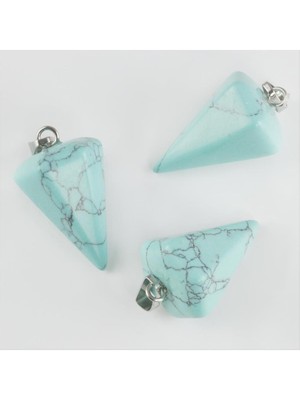 DS LLC Turkuaz Pandül Doğaltaş Kolye Ucu DLLSRSBJ34