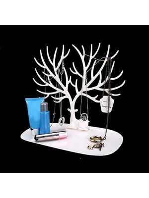 DS LLC Ieg ™ Geyik Tasarımlı Takı Standı Beyaz DSLLCRS-IEGK34