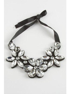 DS LLC Çiçek Taşlı Yaka Kolye DLLSRSBJ34