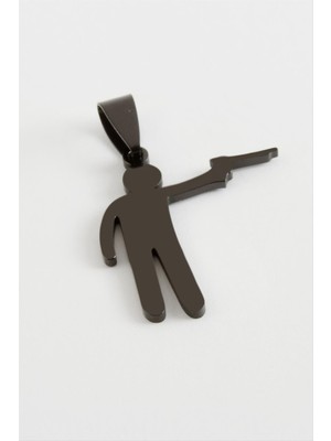 DS LLC Silahlı Asker Çelik Kolye Ucu 3 cm DLLSRSBJ34