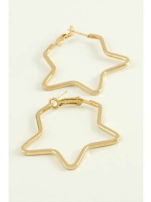 DS LLC Yıldız Halka Küpe 4 cm DLLSRSBJ34