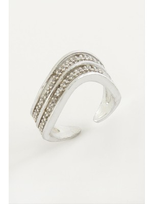 DS LLC Oval Zirkon Taşlı Yüzük DLLSRSBJ34