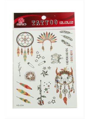 DS LLC Kızılderili Tattoo Dövme Sticker DLLSRSBJ34