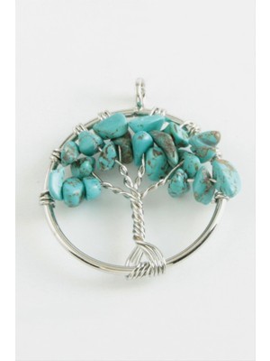 DS LLC Turkuaz Kalp Doğaltaş Kolye Ucu DLLSRSBJ34