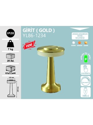 Normadia Şarjlı Masa Lambası, Şık ve Pratik Aydınlatma, Taşınabilir ve Kullanışlı