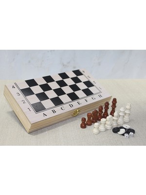 DS LLC Ieg™ Ahşap Kutulu Satranç Tavla Seti Model 1  DCLLS-RSTK345