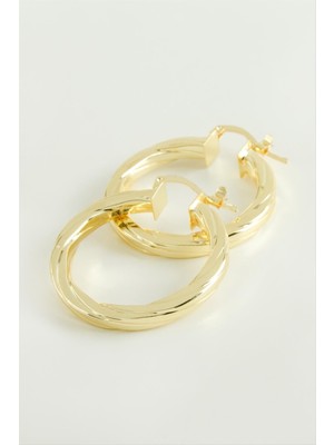 DS LLC Ezme Halka Küpe 3 cm DLLSRSBJ34