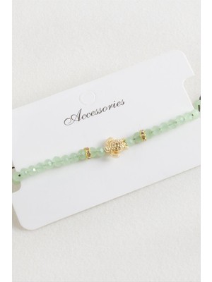 DS LLC Kaplumbağa Kristal Makrome Ip Bileklik DLLSRSBJ34