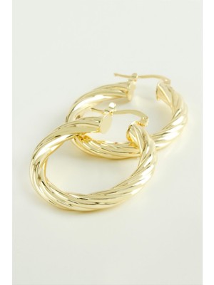 DS LLC Sarmaşıklı Halka Küpe 3, 5 cm DLLSRSBJ34