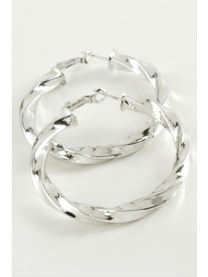 DS LLC Burgulu Halka Küpe 6 cm DLLSRSBJ34