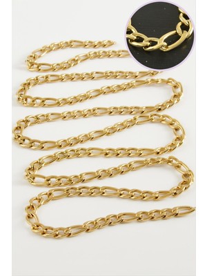 DS LLC 6 mm Düz Sarı Renkli Çelik Zincir 1 Metre DLLSRSBJ34