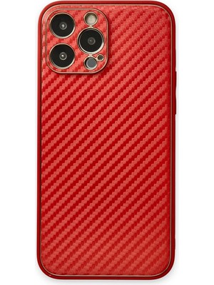 Mey İthalat Bfs  iPhone 13 Pro Max Kılıf Coco Karbon Silikon - Kırmızı