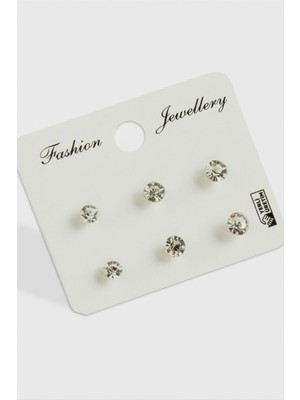 DS LLC 6 Adet Tek Taşlı Küpe (Küçük) DLLSRSBJ34