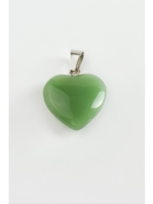 DS LLC Yeşim Kalpli Doğaltaş Kolye Ucu DLLSRSBJ34