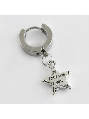 DS LLC Yıldız Çelik Erkek Küpe 1 Adet DLLSRSBJ34