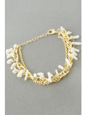 DS LLC Sedef Zincir Boncuk Bileklik DLLSRSBJ34