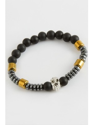 DS LLC Hematit Onix Doğaltaş Bileklik DLLSRSBJ34