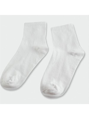 DS LLC Beyaz Renkli Erkek Kolej Çorap DLLSRSBJ34