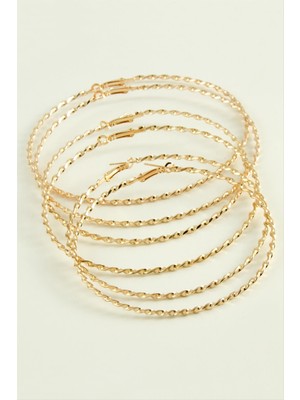 DS LLC Burgulu Metal Halka Küpe 6 Adet DLLSRSBJ34