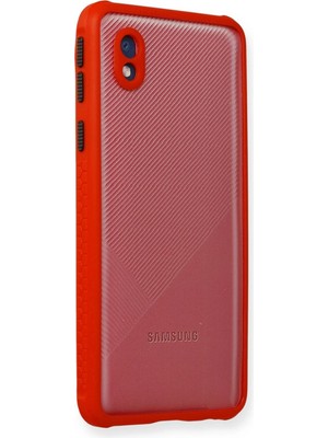 Mey İthalat Bfs  Samsung Galaxy A01 Core Kılıf Miami Şeffaf Silikon - Kırmızı