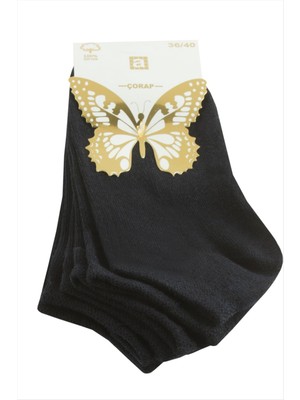 DS LLC 3 Çift Siyah Renkli Snekars Çorap DLLSRSBJ34