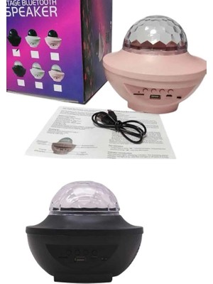DS LLC Ieg ™ Dönen Işıklı Disko Topu Projektör Müzik Çalarlı Disco Speaker DSLLCRS-IEGK34