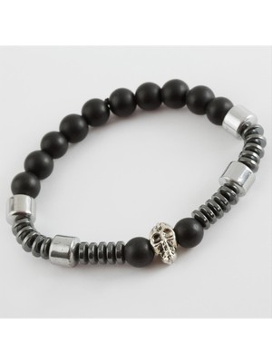 DS LLC Hematit Onix Doğaltaş Bileklik DLLSRSBJ34