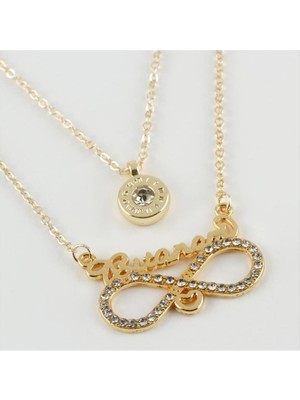 DS LLC Bitanem Yazılı Sonsuzluk Figürlü Yeni Sezon Ikili Kolye DLLSRSBJ34