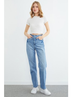 FullaModa Beli Kemerli Palazzo Jean