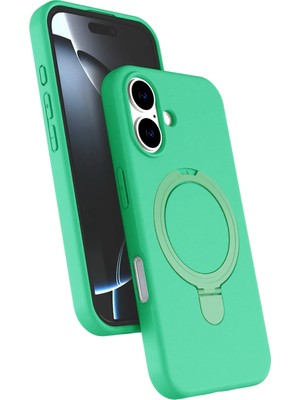 Mey İthalat Bfs  Apple iPhone 16 Plus Regal Magsafe Standlı Kapak - Yeşil