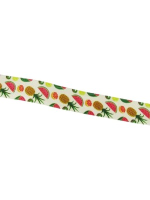 Skygo Çeşitli Meyveler Resimli Grogren Kurdela 2.5 Cm-1 Metre