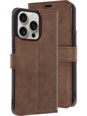 Mey İthalat Bfs  iPhone 15 Pro Max Kılıf Trend S Plus Kapaklı Kılıf - Taba