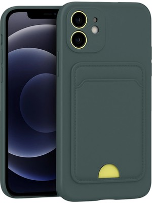 Mey İthalat Bfs  iPhone 11 Kılıf Kelvin Kartvizitli Silikon - Koyu Yeşil