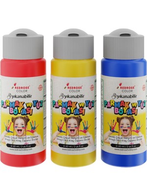 Skygo Kırmızı-Mavi-Sarı Parmak Boyası 3'lü Set 3X60ML
