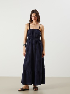 Lc Waikiki Yeni Sezon U Yaka Büzgülü A Kesim Müslin Elbise