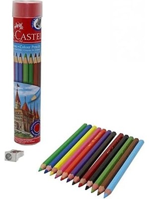 Skygo Kuru Boya Kalemi, Kırmızı Metal Tüp Kutu, 12 Renk, Tam Boy, Kalemtıraş Hediyeli, Yumuşak Mineli, Kırılmaya Dayanıklı Uçlar, Kolay Açılır