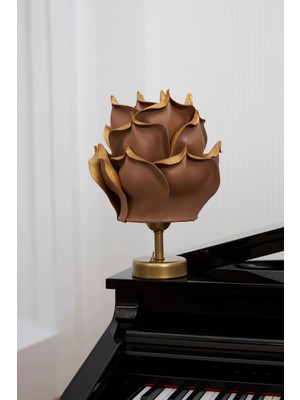 Normadia Kablosuz Eva Çiçeği Masa Lambası, Gold Kahve, Uzun Pil Ömrü