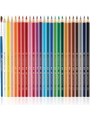 Skygo Karton Kutu Sulu Boya Kalemi, 24 Renk, Suda Çözünebilir, Fırça ve Kalem Hediyeli, Yaratıcılığı Destekleyen Boya Kalemi