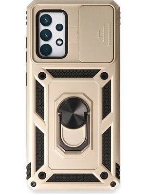 Mey İthalat Bfs  Samsung Galaxy A53 5g Kılıf Pars Lens Yüzüklü Silikon - Gold