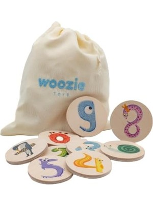 Skygo Canavar Rakamlar Eğitici ve Eğlenceli Ahşap Oyuncak - Hafıza ve Eşleştirme Oyunu