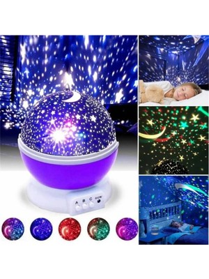 Normadia 360° Yıldızlı Gökyüzü Projektör Gece Lambası, Renk Değiştiren Atmosfer Işığı