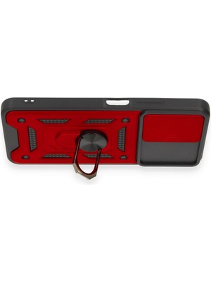 Mey İthalat Bfs  Xiaomi Redmi Note 12 4g Kılıf Pars Lens Yüzüklü Silikon - Kırmızı