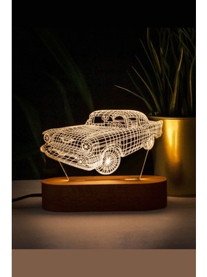 Normadia 3 Boyutlu Araba Modeli LED Lamba, Şık ve Modern Dekorasyon Aksesuarı