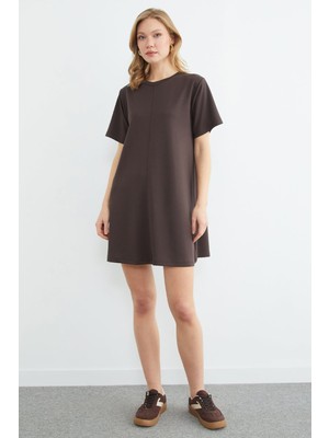 FullaModa Basic Çimalı Mini Boy Modal Elbise