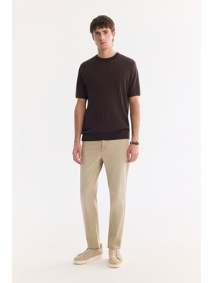 AVVA Erkek Bej Bıyık Eskitme Yıkamalı Overdye Akar Boyalı Denim A61Y3506