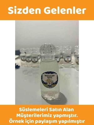 Skygo 25 Adet 50 ml DNZ21TAÇ Dezenfektan Kolonya Parfüm Hediyelik Nikah Nişan Düğün Için Boş Plastik Şişe