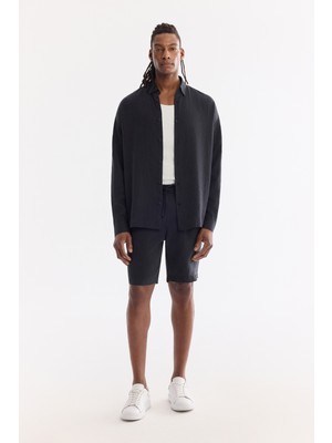 AVVA Erkek Siyah Beli Lastikli Modal Karışımlı Etenna Relaxed Fit Şort A61Y3703