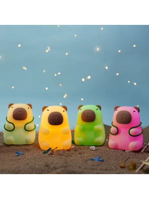 Normadia Yeşil Capybara Sulufet Dokunmatik Renk Değiştiren Masa ve Gece Lambası