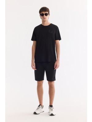 AVVA Erkek Siyah Beli Lastikli Bağcıklı Bi-Stretch Soft Touch Regular Fit Şort A61Y3609